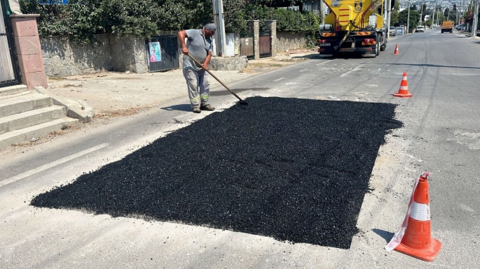  14 Bin 400 Ton Asfalt Serimi Yapıldı