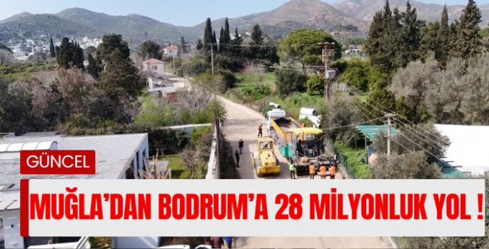 Büyükşehir’in Bodrum’da 28 milyonluk yol çalışmaları devam ediyor