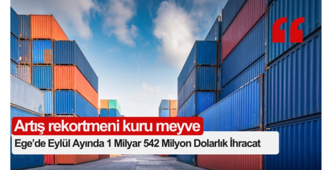 Ege’de Eylül Ayında 1 Milyar 542 Milyon Dolarlık İhracat