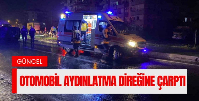 Otomobil Aydınlatma Direğine Çarptı: 2 Yaralı