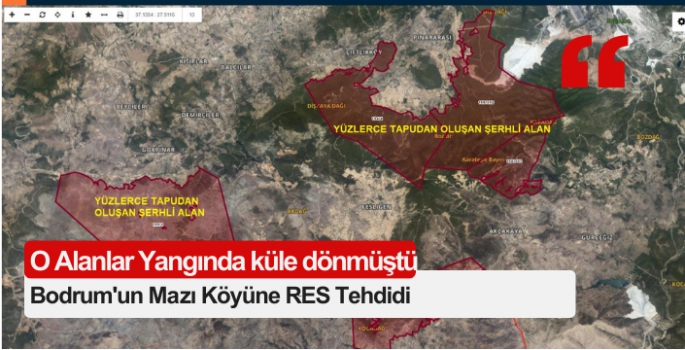 Yangından zarar gören Bodrum'un Mazı Köyüne RES tehdidi