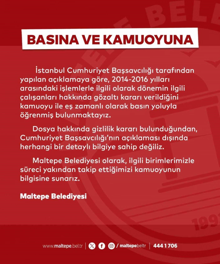 Maltepe Belediyesinden operasyon açıklaması
