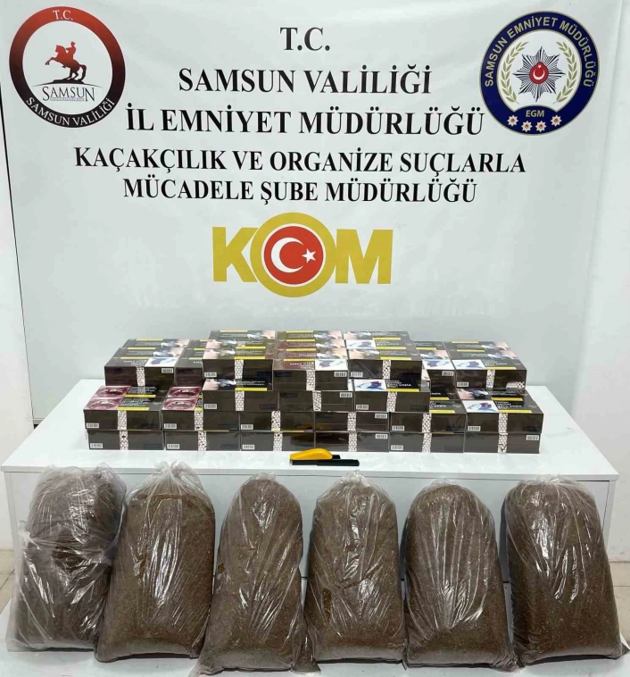 Samsunda kaçak tütün ve makaron operasyonu
